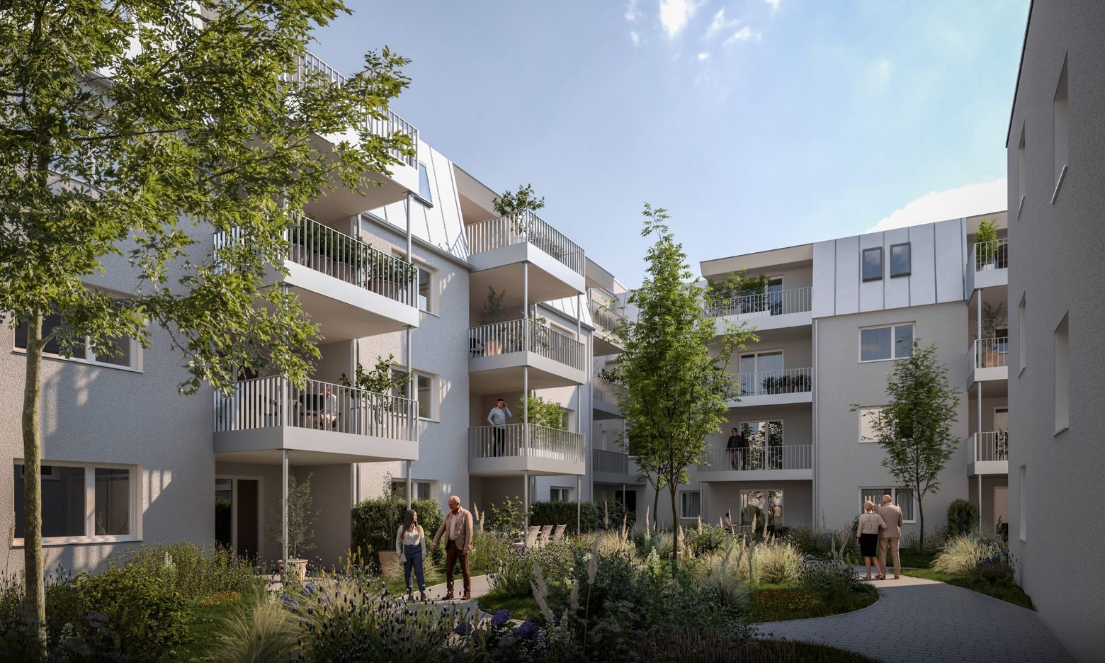 Ø 7.077 €/m²: 30 Neubauwohnungen KfW 40 QNG in Zirndorf bei Nürnberg, einzeln erwerbbar – ab 227.500 €